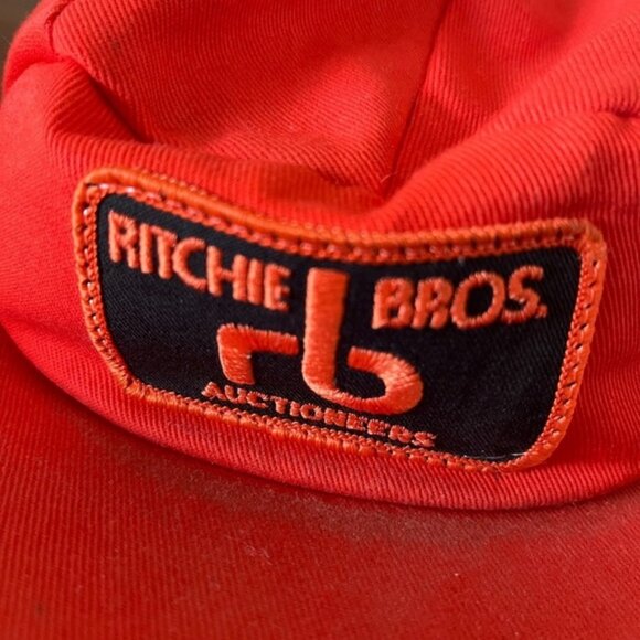 Vintage K Brand Ritchie Brothers Auctioneers Hat Orange - Picture 2 of 4
